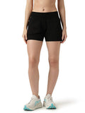 Rib Waist Mid Black Shorts - view 1