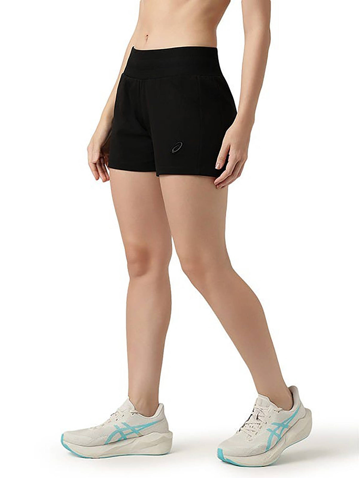 Rib Waist Mid Black Shorts - view 4