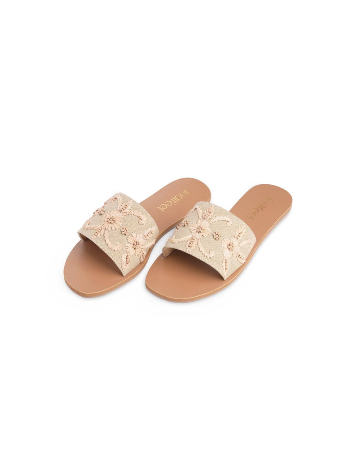 Beige Stylish and Casual Embroidered Fashion Flats | F61 - view 5