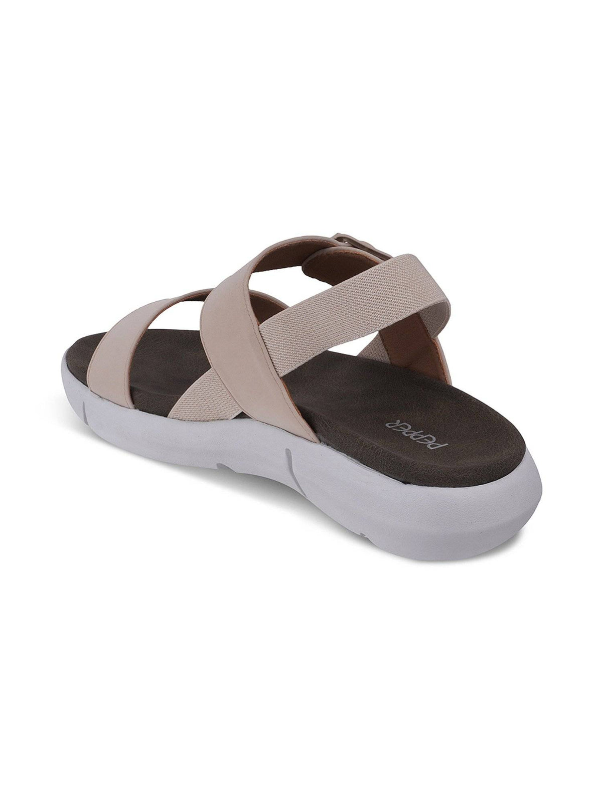 Women Buckle Round Toe Sandals- Cream | SD89 - view 4