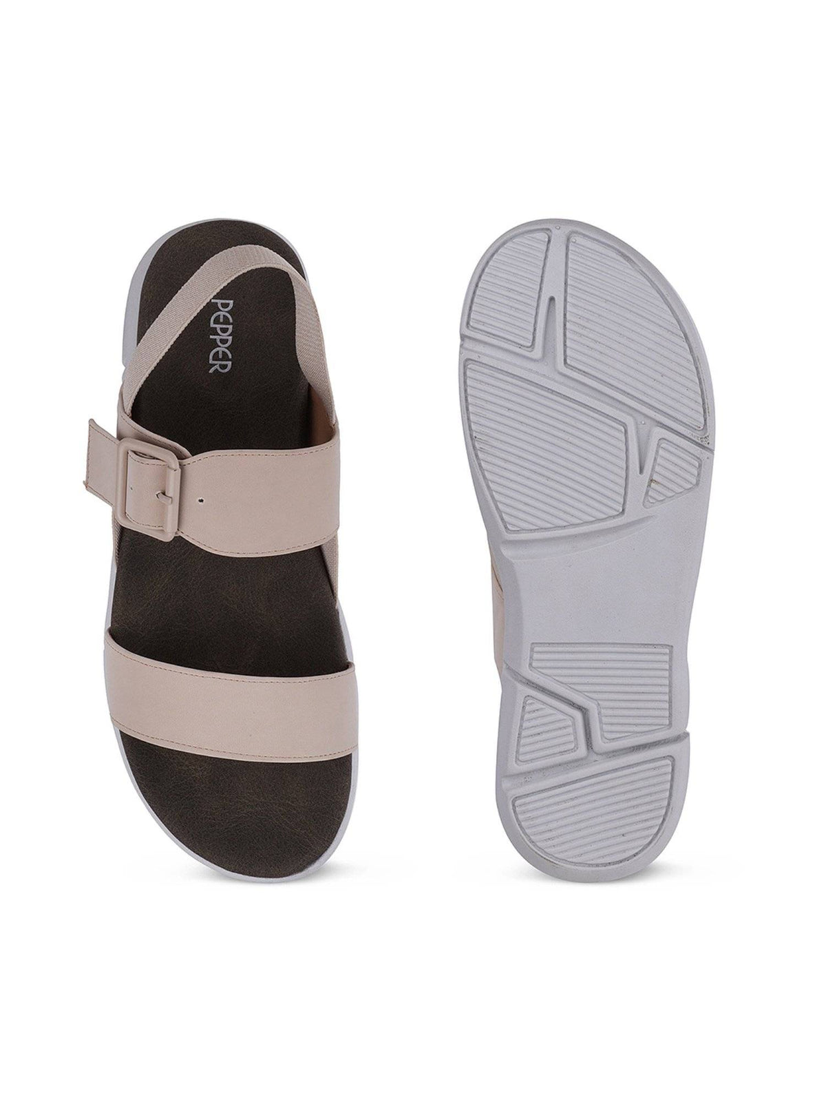 Women Buckle Round Toe Sandals- Cream | SD89 - view 5