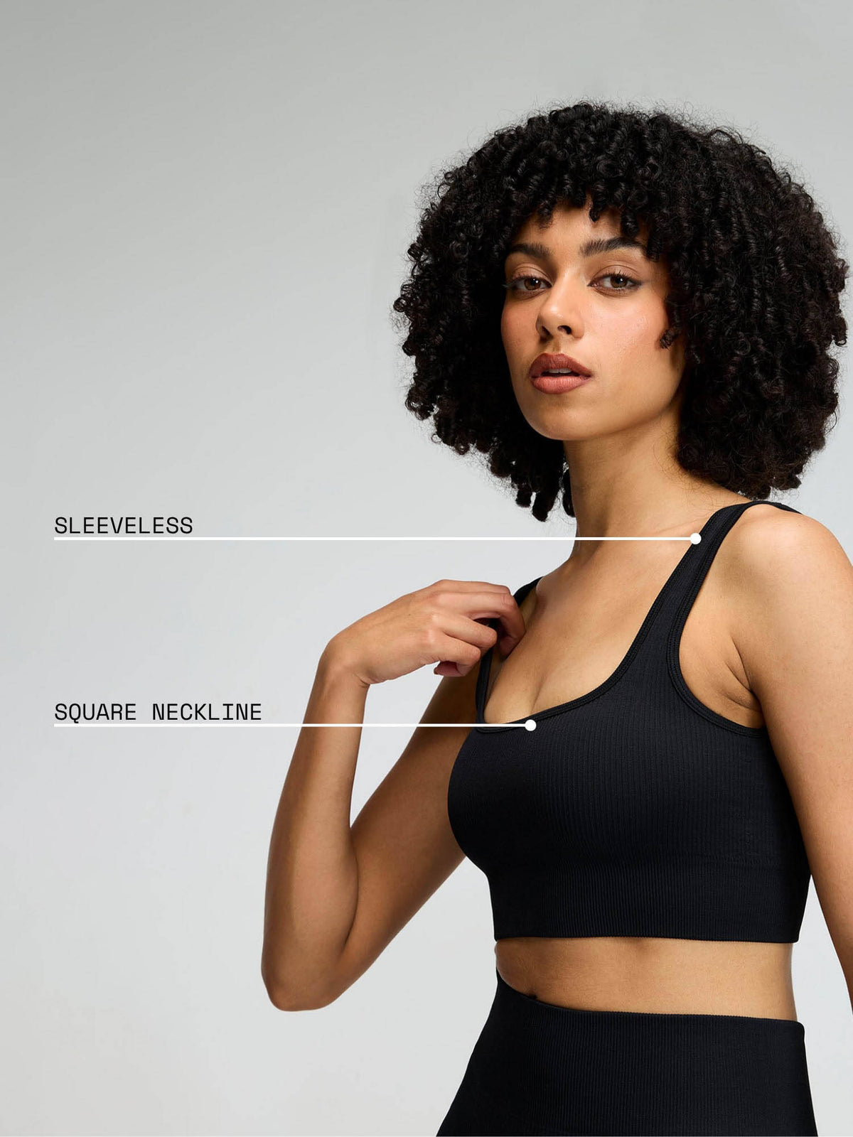 Raven Black Contoured Seamless Solid Sports Bra | sb09 - view 3