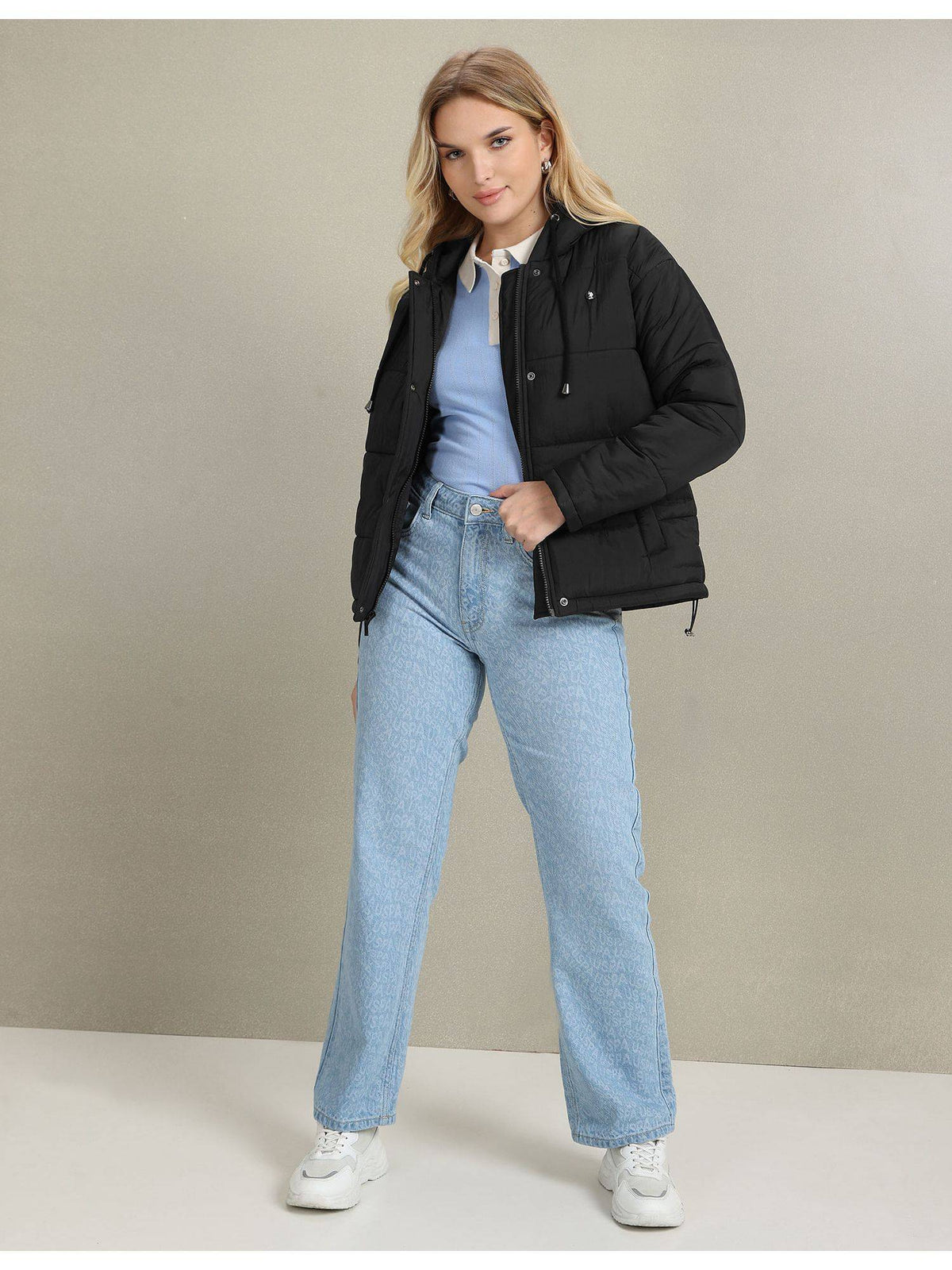 Hooded Solid Padded Jacket | JC78 - view 3