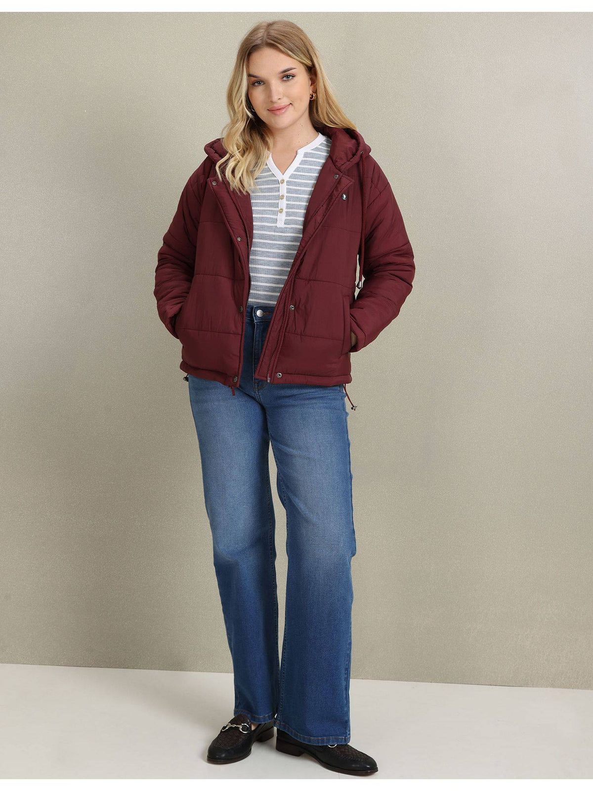 Hooded Solid Padded Jacket | JC78 - view 10