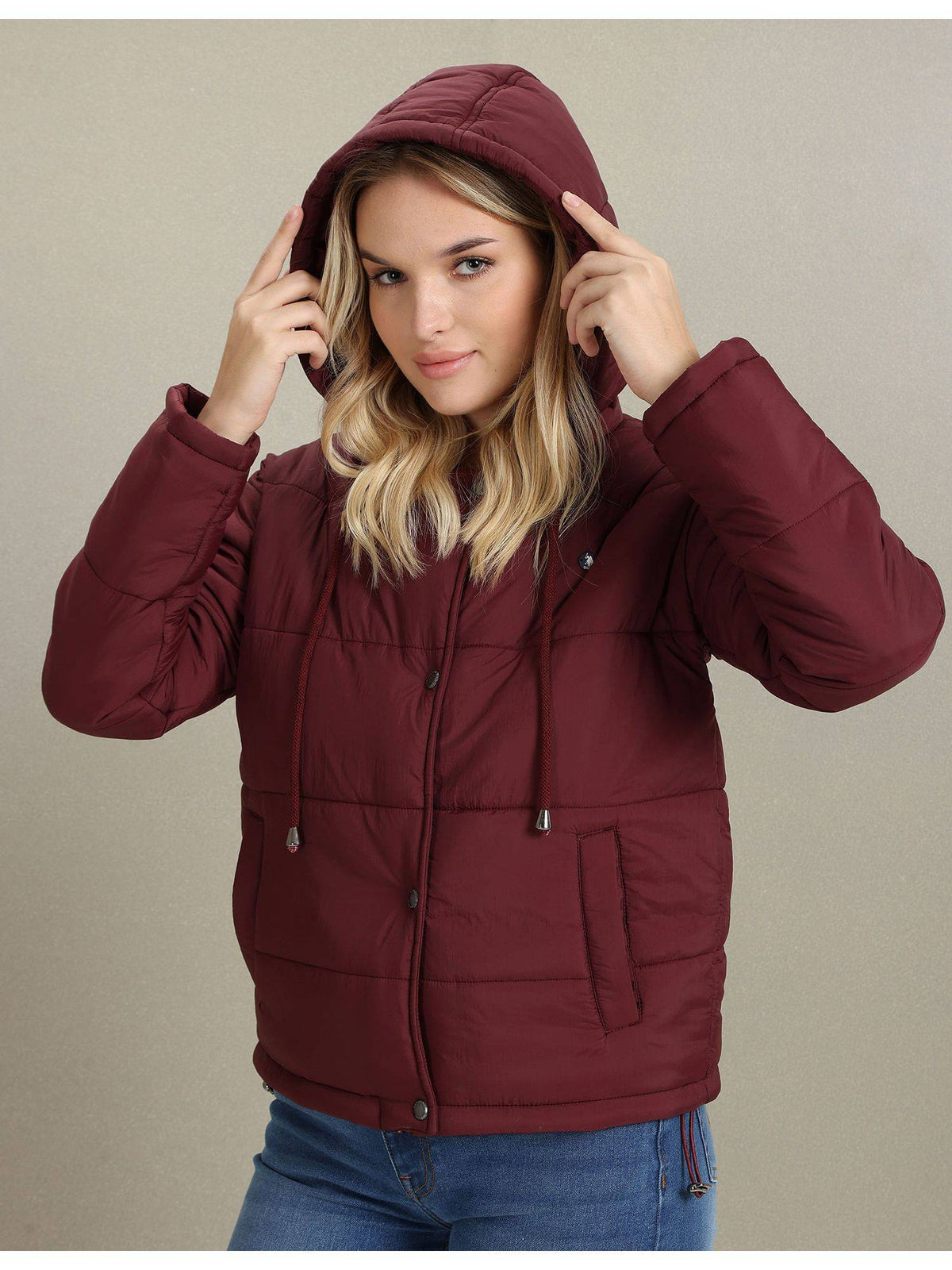 Hooded Solid Padded Jacket | JC78 - view 4
