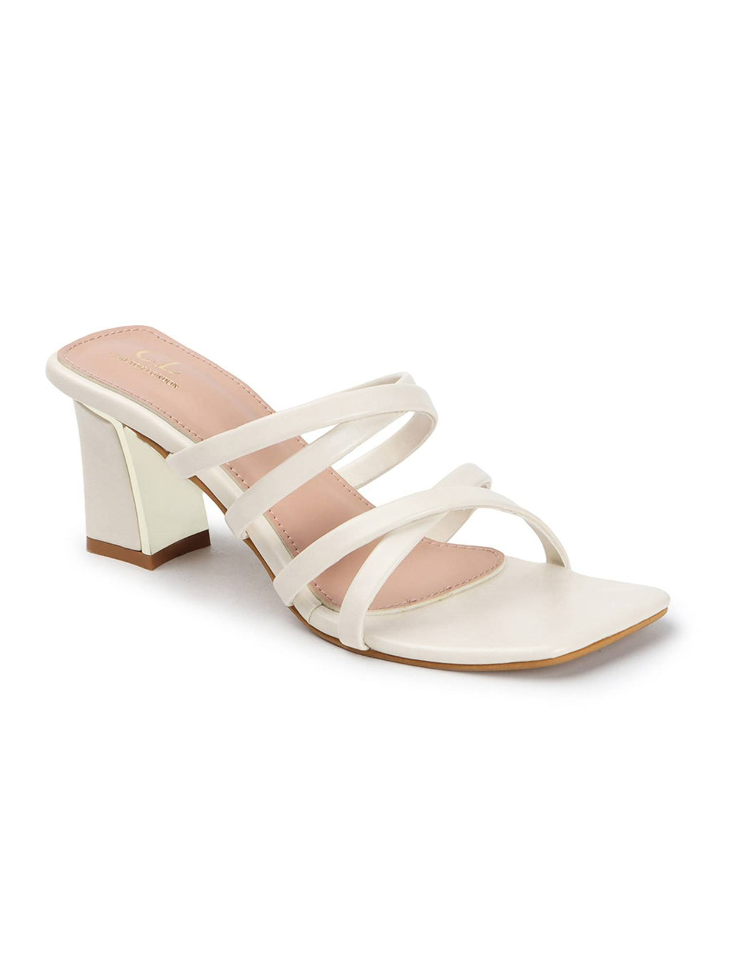 Off White Square Toe Casual Women Block Heels | H78 - view 4
