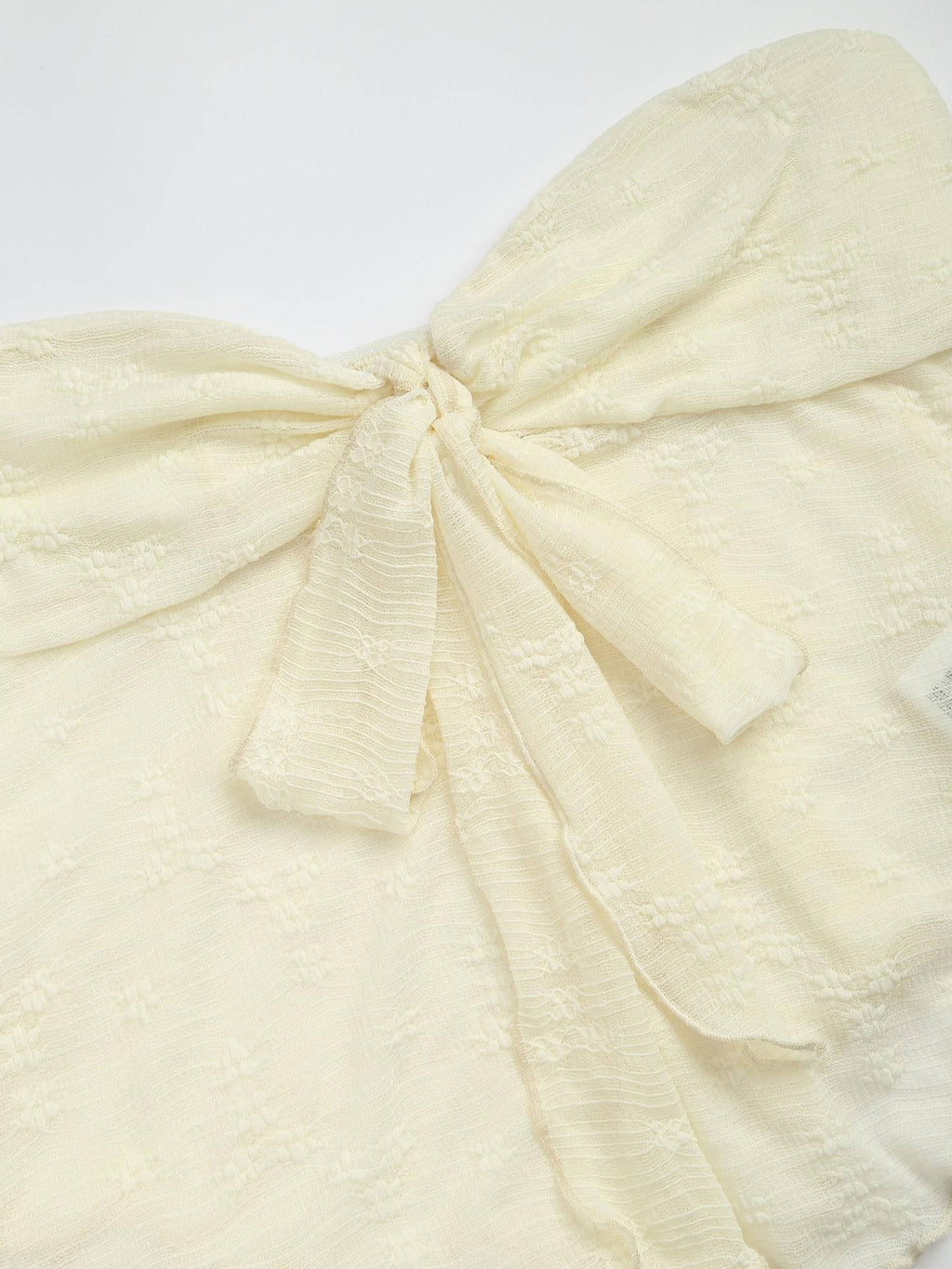 Beige Floral Tie Front Tube Top | TT90 - view 8