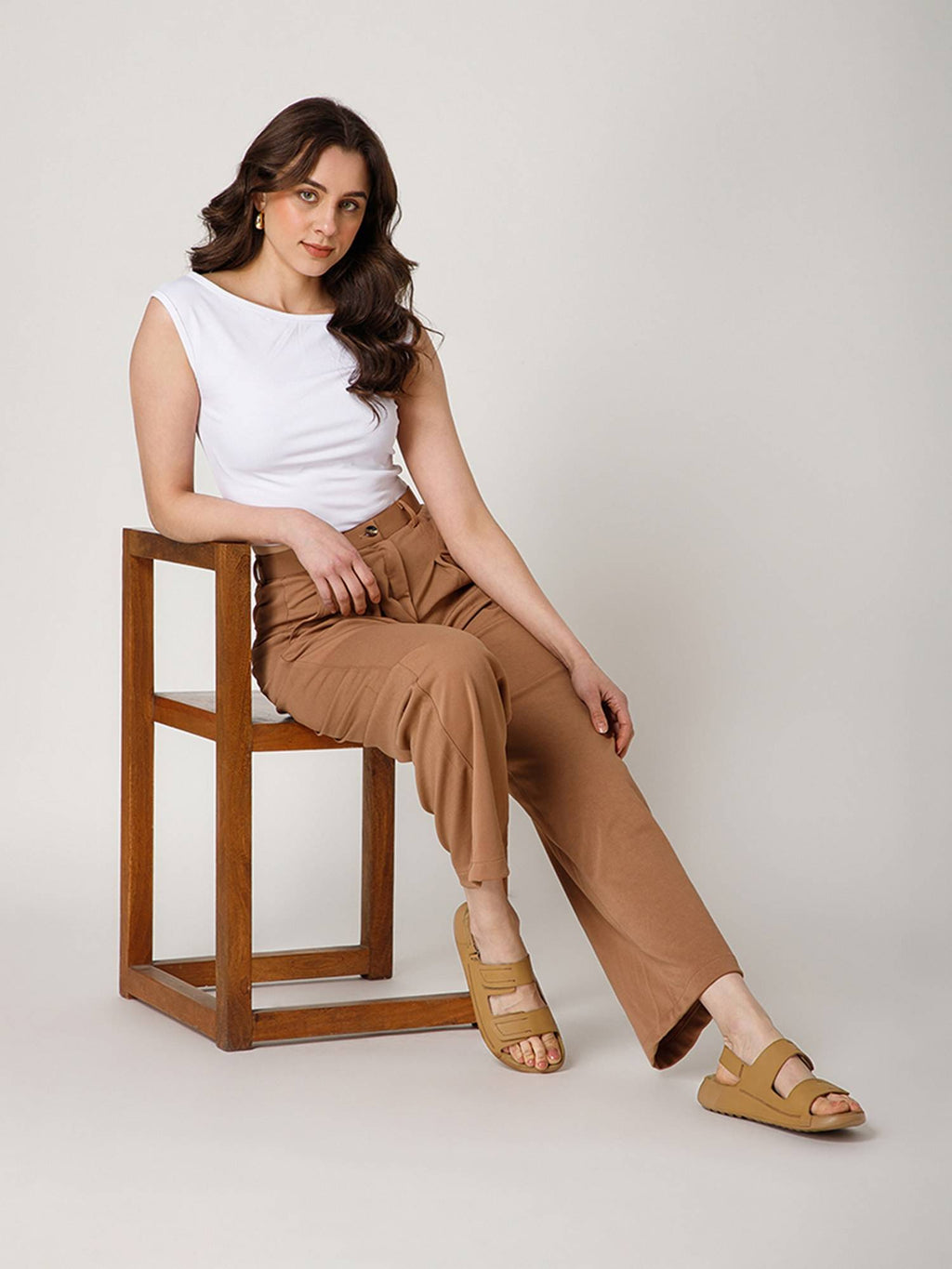 Back Strap Leather Sandals - Brown | SD89 - view 13