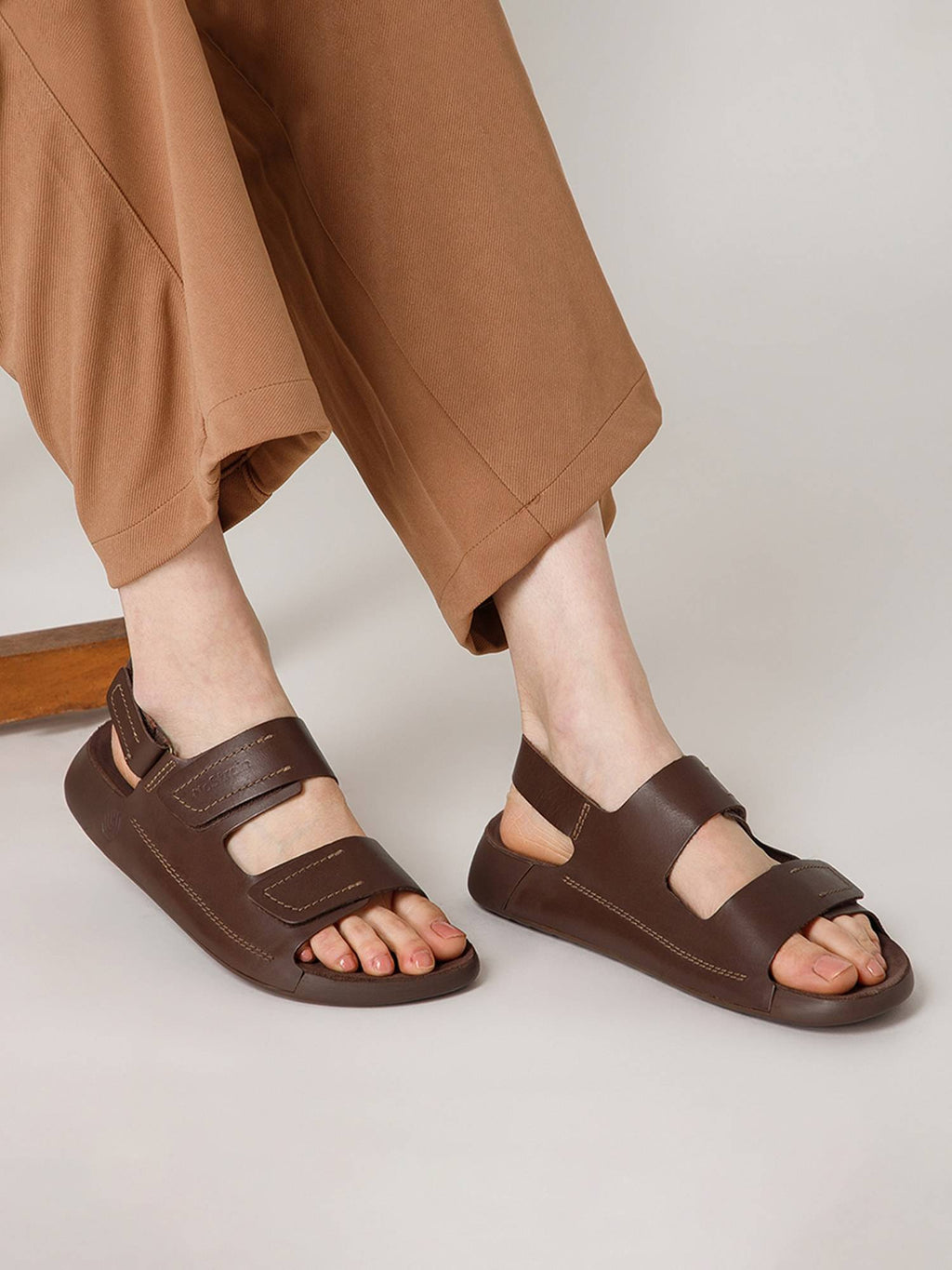 Back Strap Leather Sandals - Beige | SD89 - view 8