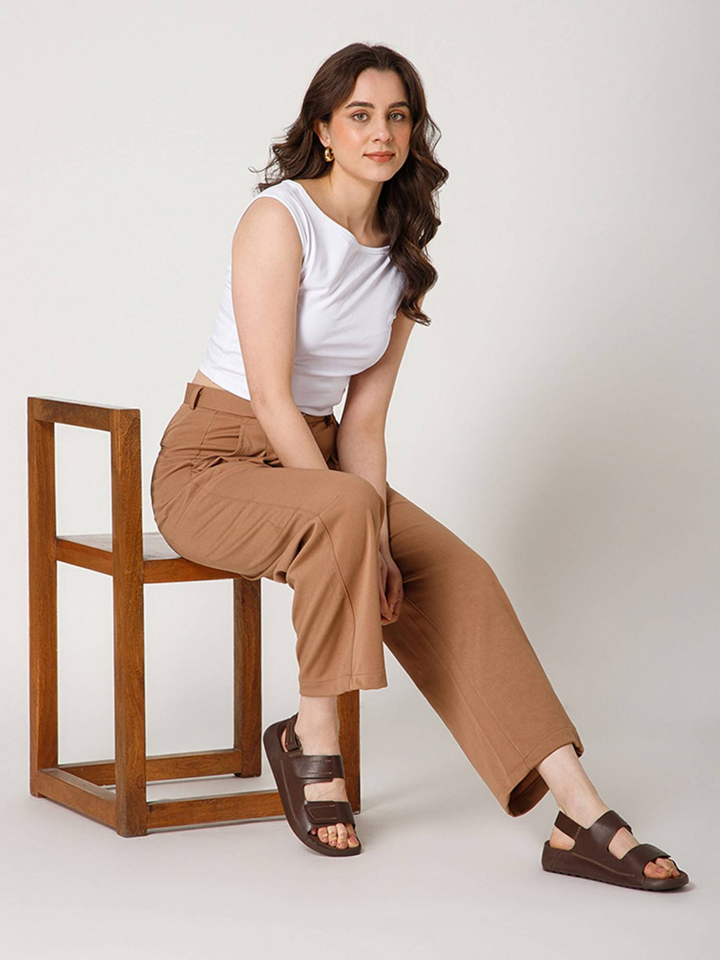 Back Strap Leather Sandals - Beige | SD89 - view 13