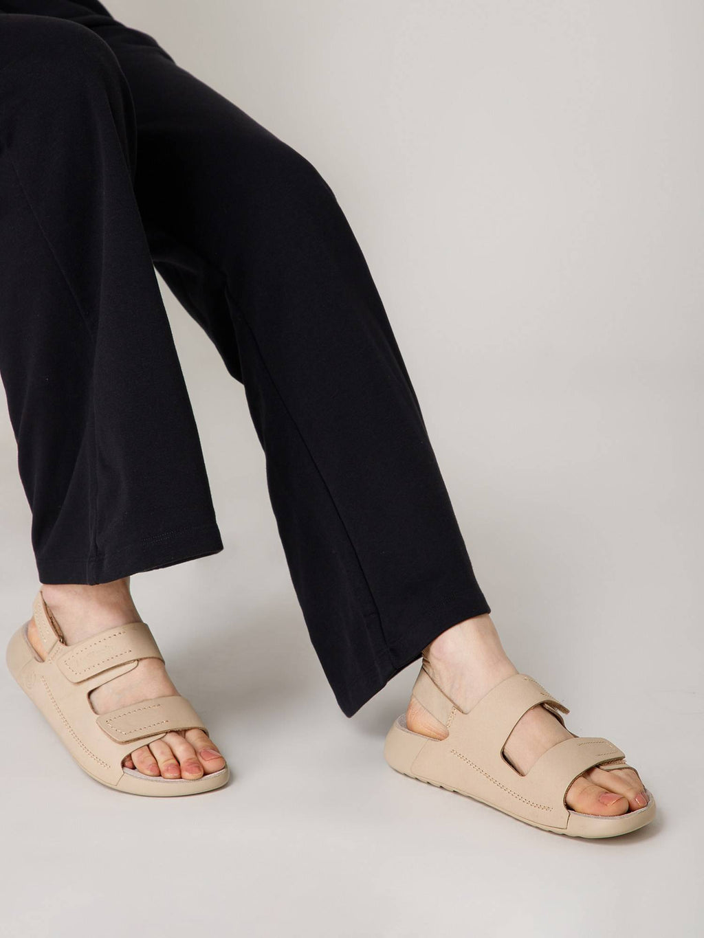 Back Strap Leather Sandals - Beige | SD89 - view 1