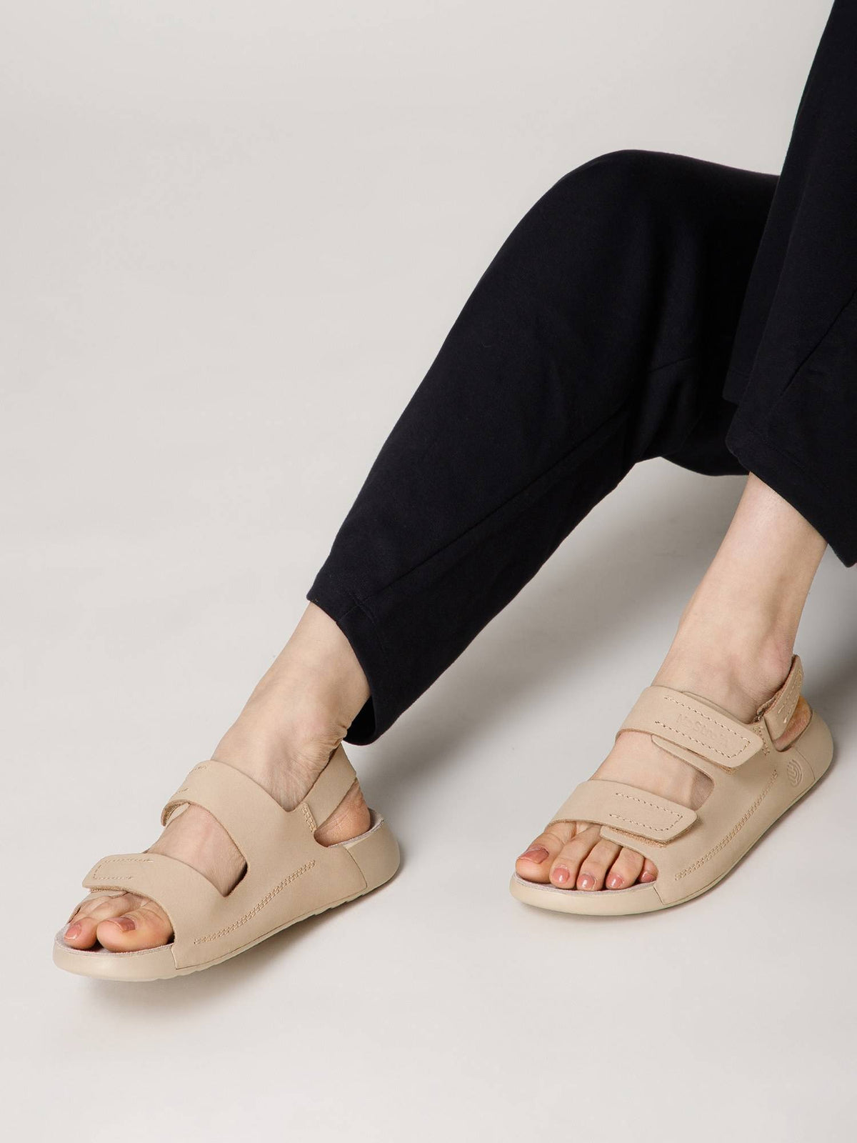 Back Strap Leather Sandals - Beige | SD89 - view 2