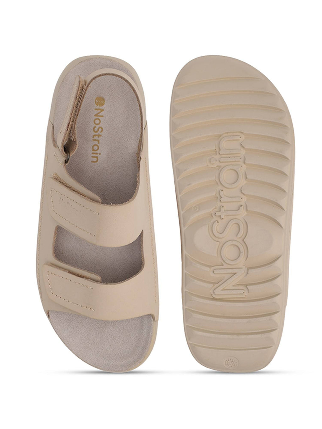 Back Strap Leather Sandals - Beige | SD89 - view 3