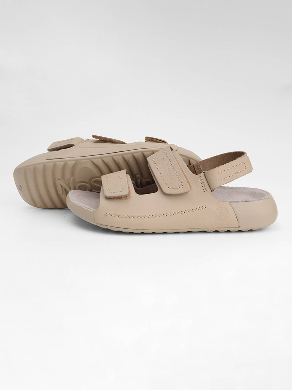 Back Strap Leather Sandals - Beige | SD89 - view 4
