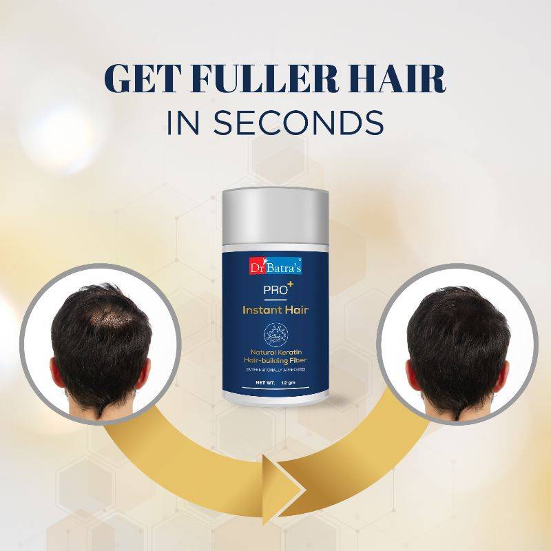 Dr Batra's Pro+ Instant Hair Natural Keratin Hair Building fibre (Internationally Approved) - Black | H02 - view 4