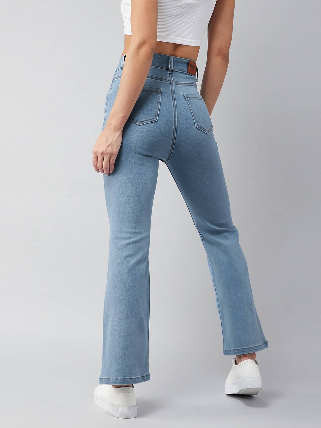 Light Blue Bootcut High Rise Regular Stretchable Denim Jeans | ST23 - view 4