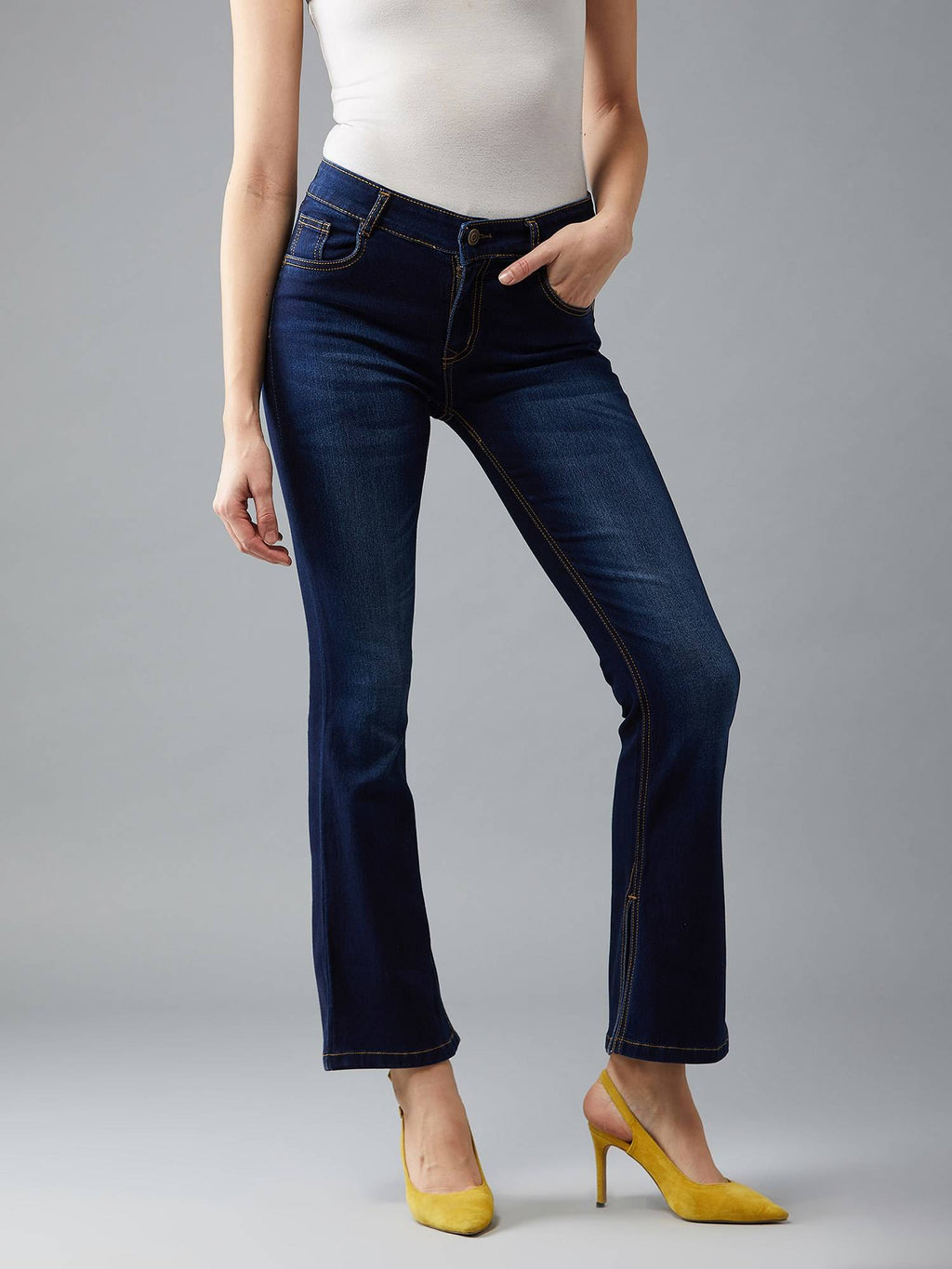 Blue Bootcut Denim Stretchable Jeans | BT10 - view 1