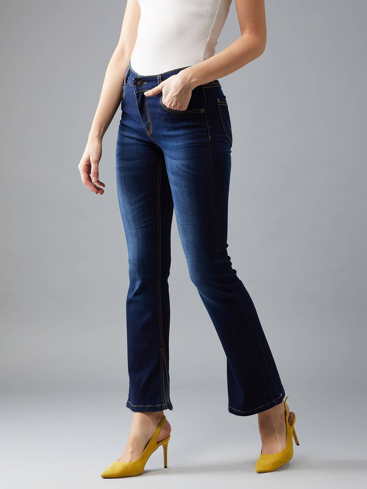 Blue Bootcut Denim Stretchable Jeans | BT10 - view 2