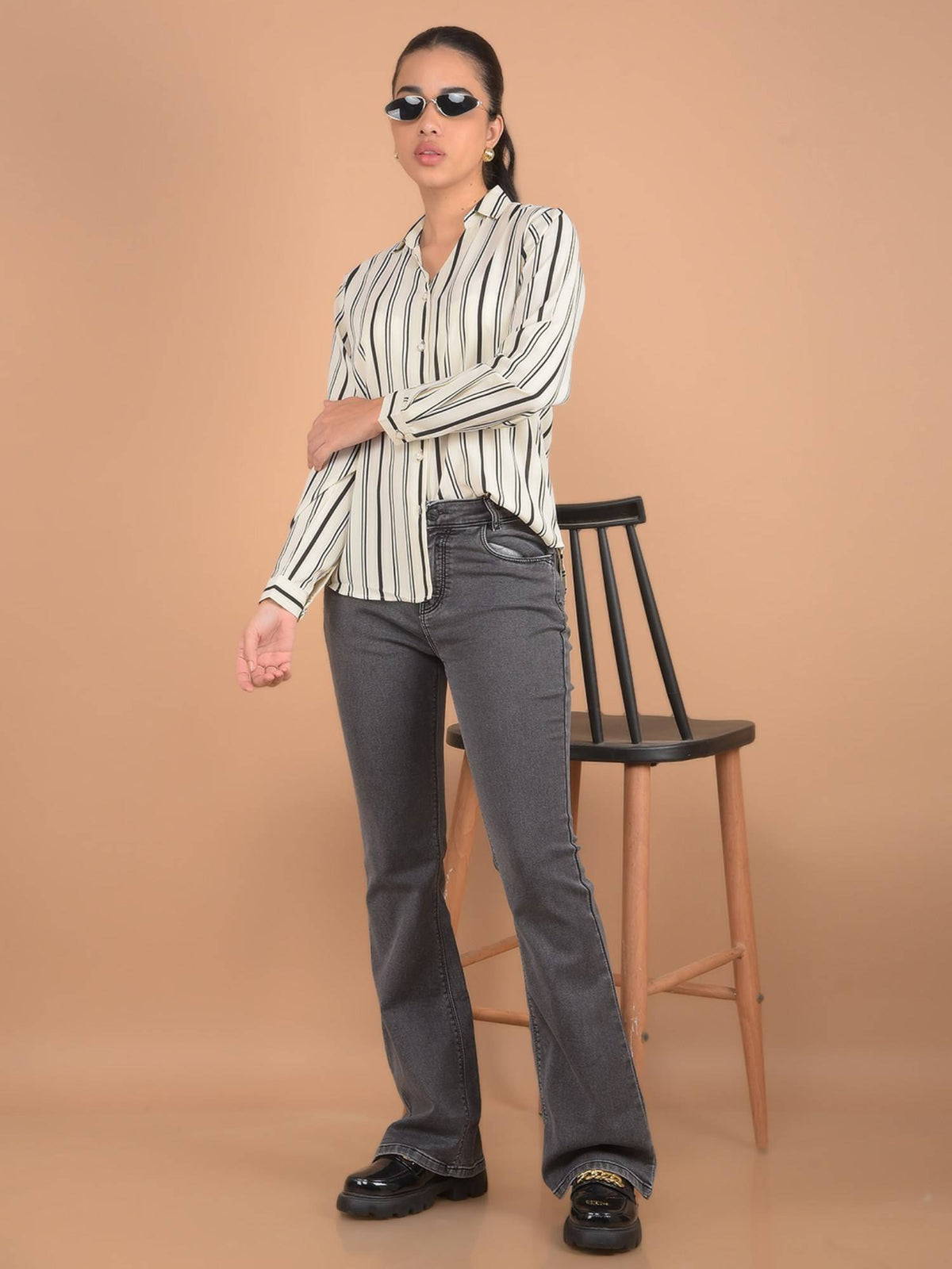 Grey Long Length Bootcut Jeans | BT10 - view 2