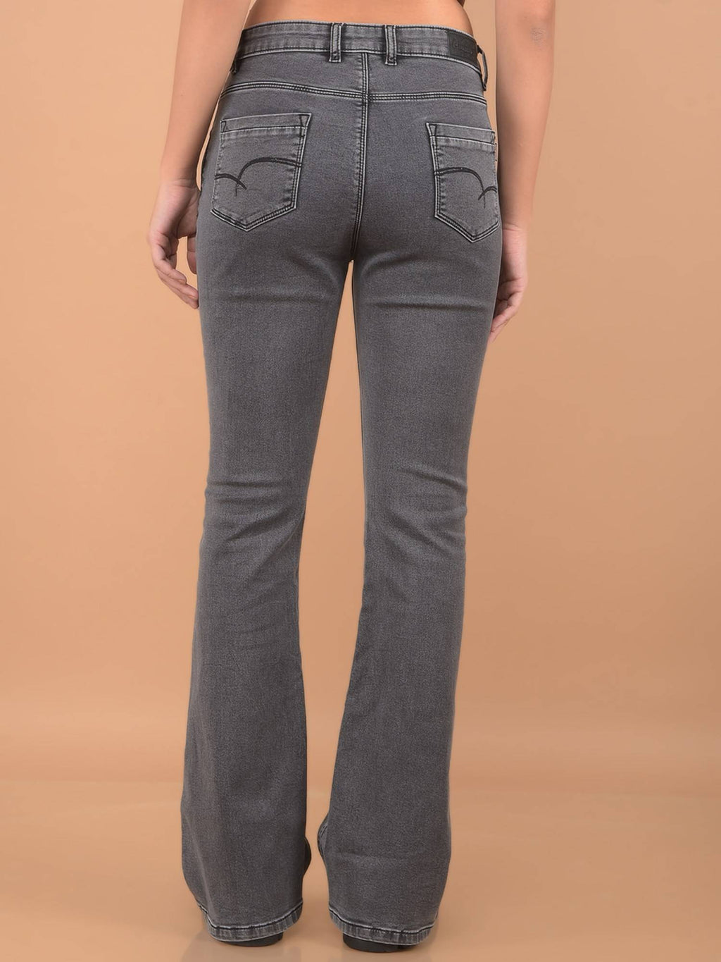 Grey Long Length Bootcut Jeans | BT10 - view 3
