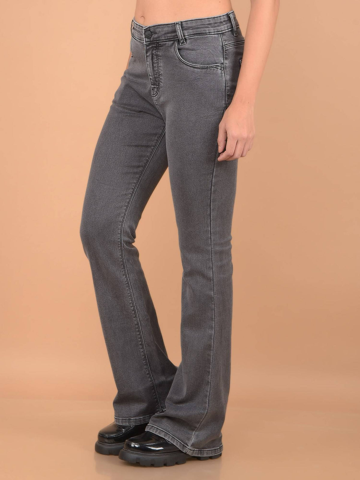 Grey Long Length Bootcut Jeans | BT10 - view 5