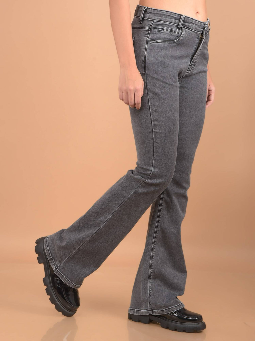 Grey Long Length Bootcut Jeans | BT10 - view 6