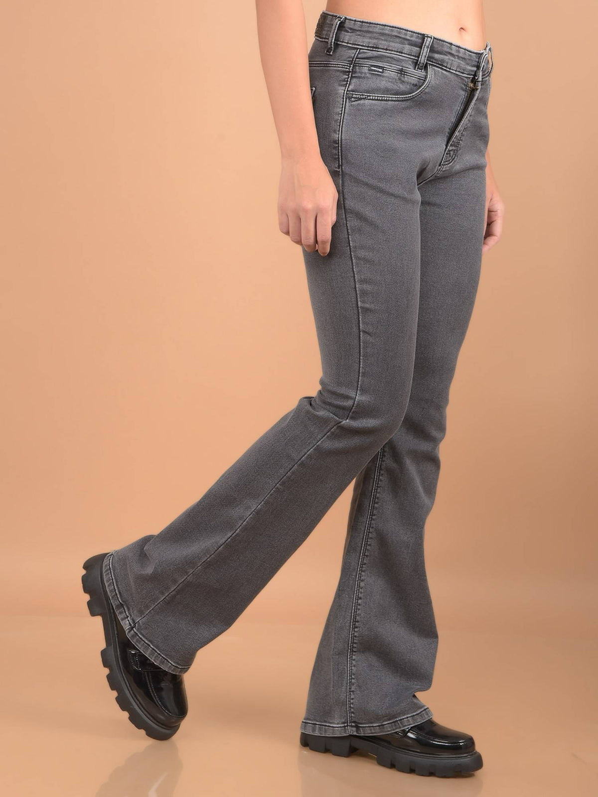 Grey Long Length Bootcut Jeans | BT10 - view 6