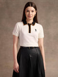 White Tipped Placket Polo T-Shirt | PW43 - view 1
