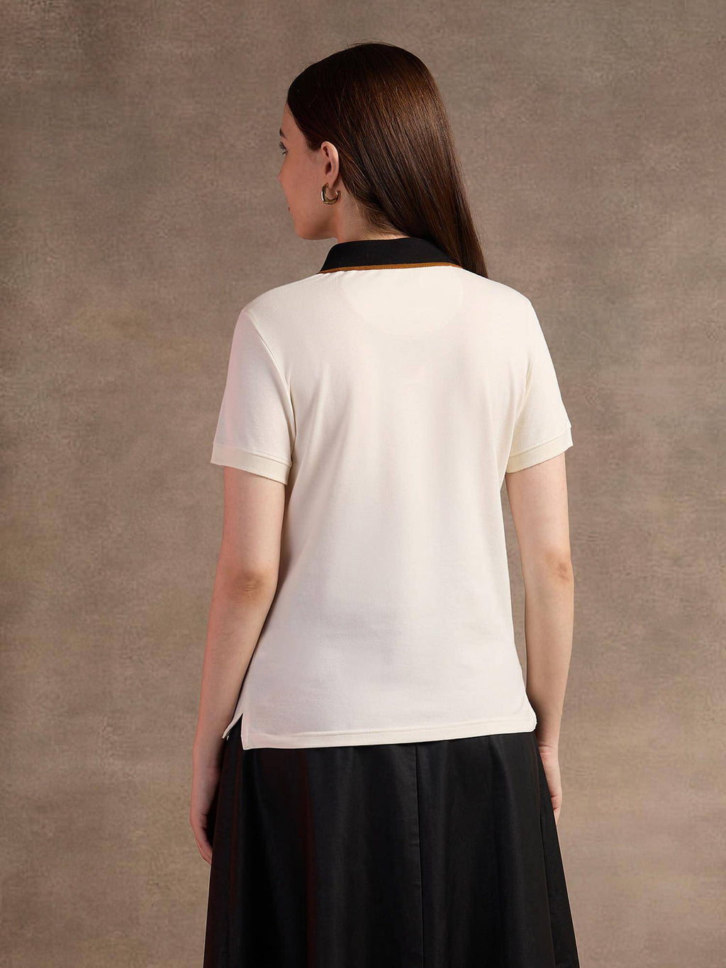 White Tipped Placket Polo T-Shirt | PW43 - view 5