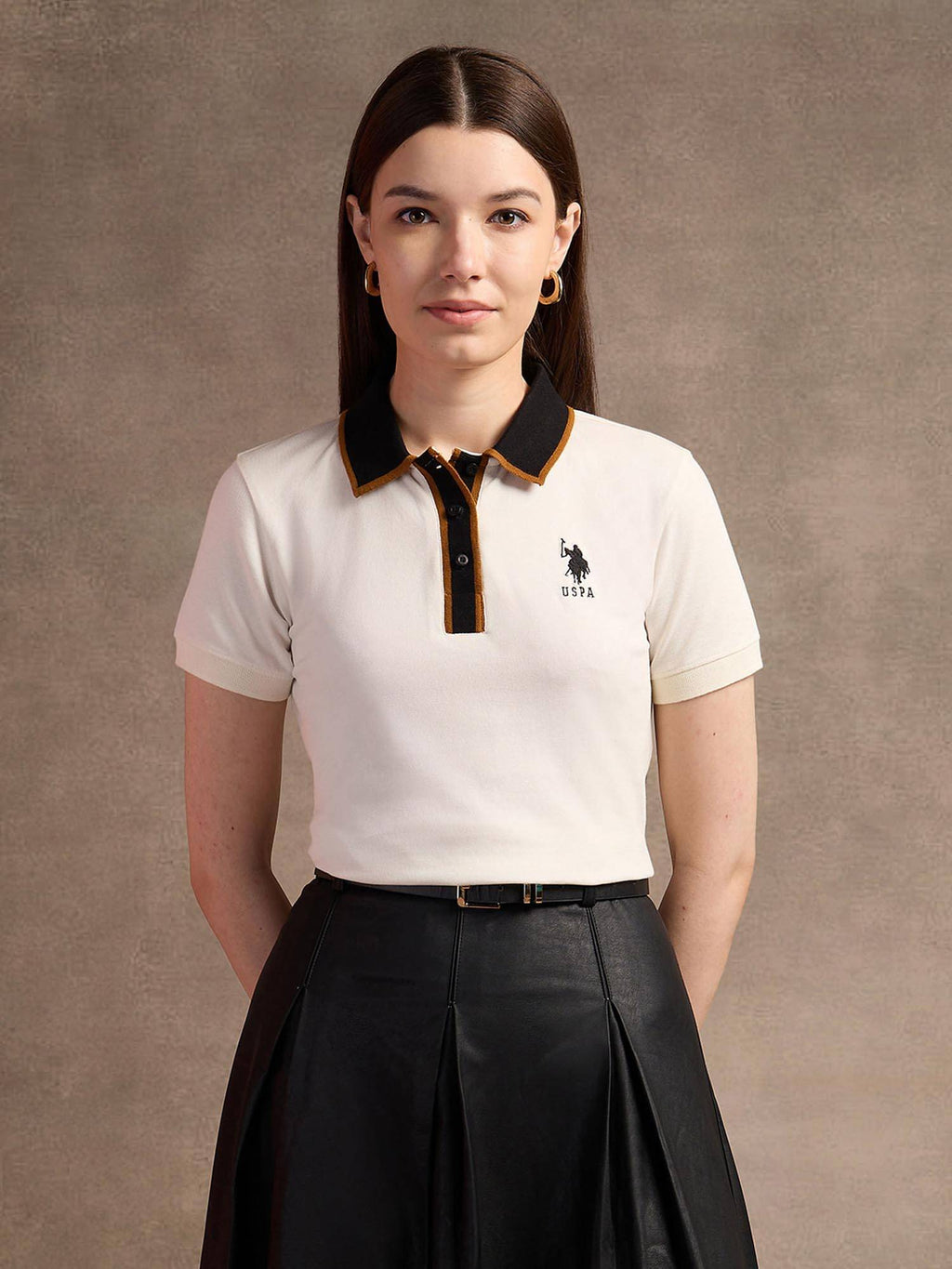 White Tipped Placket Polo T-Shirt | PW43 - view 6