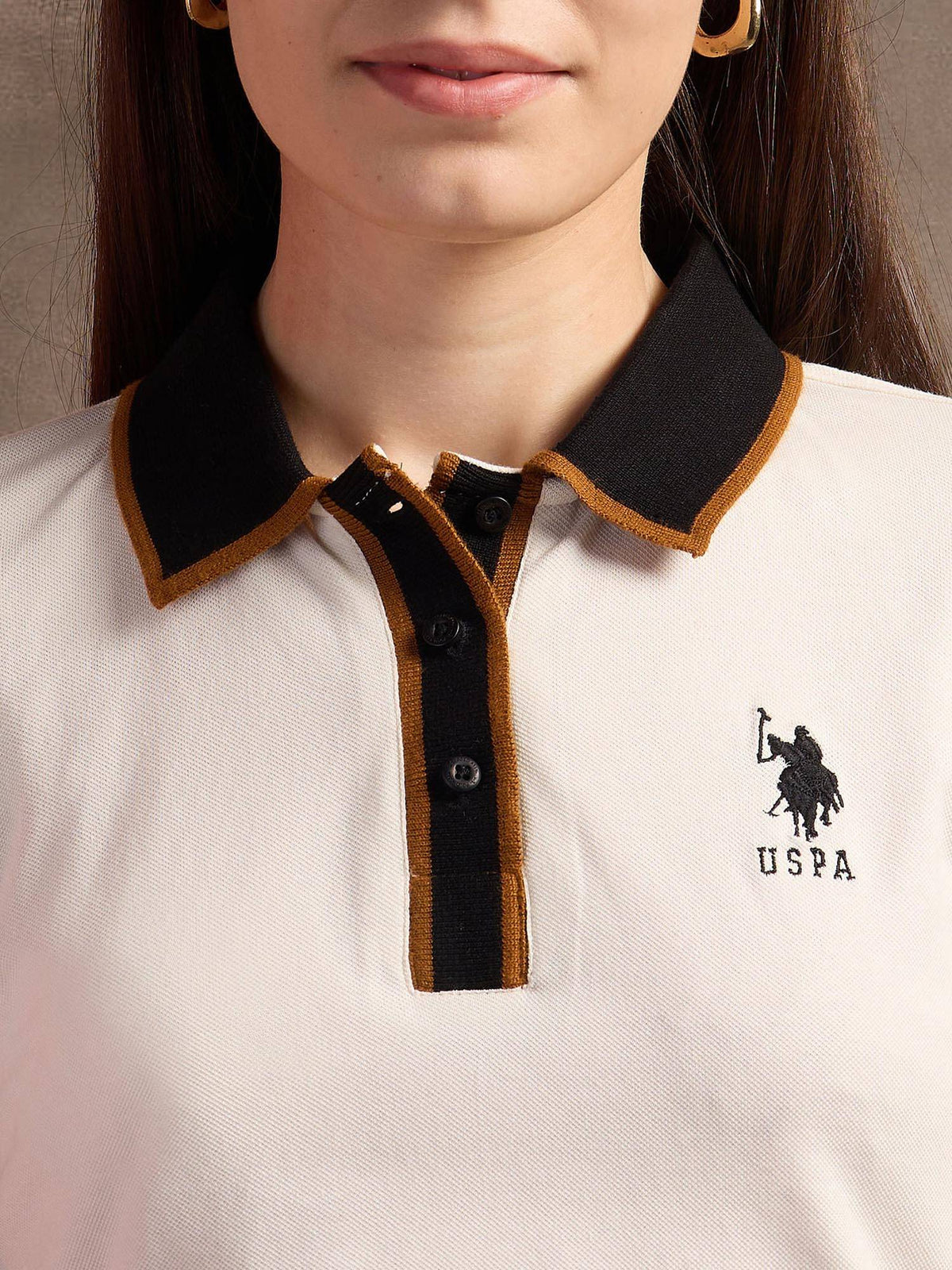White Tipped Placket Polo T-Shirt | PW43 - view 7