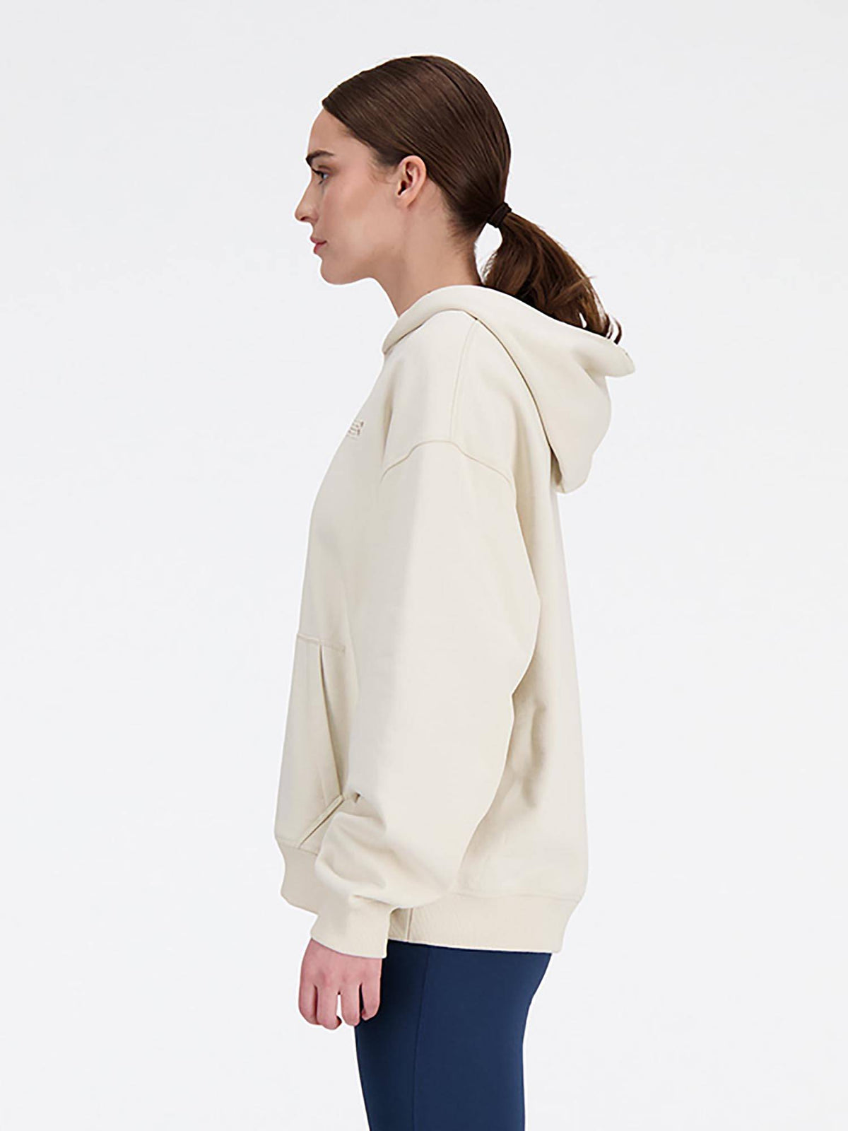 Cream Solid/Plain Hooded Hoodie | HD56 - view 2