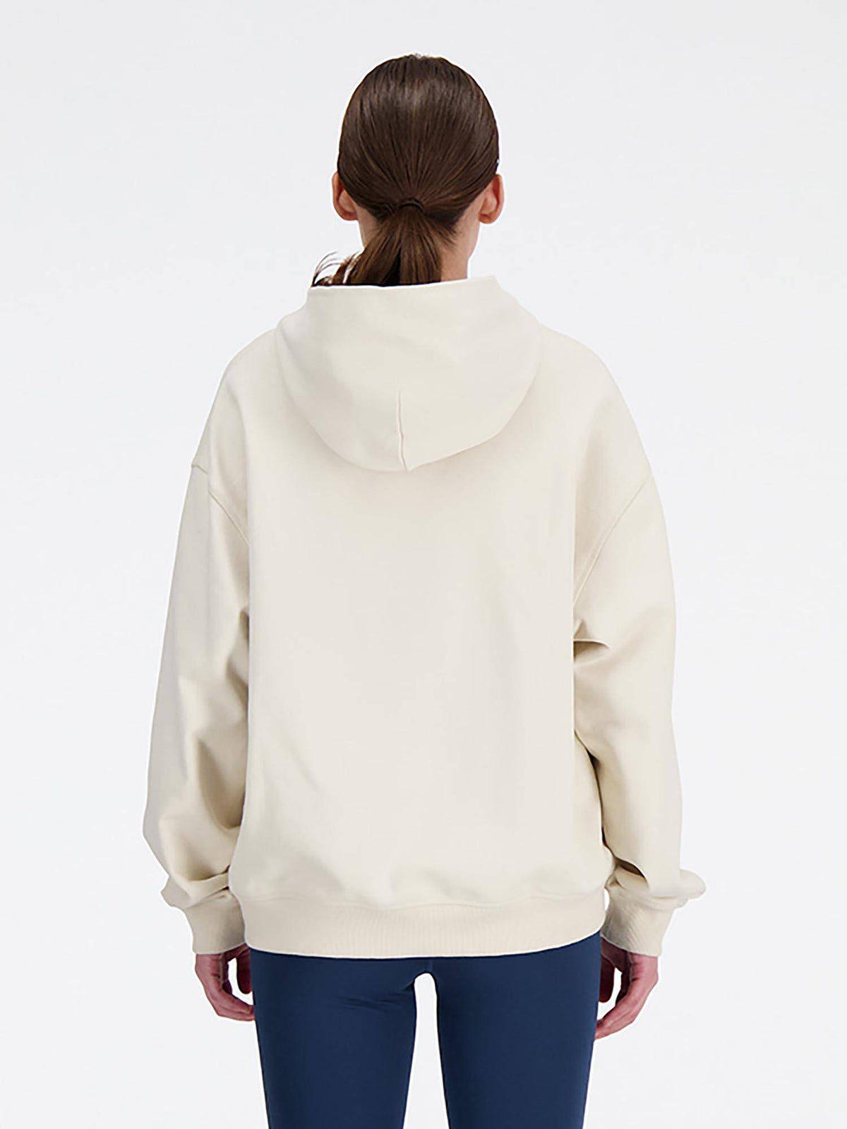 Cream Solid/Plain Hooded Hoodie | HD56 - view 3