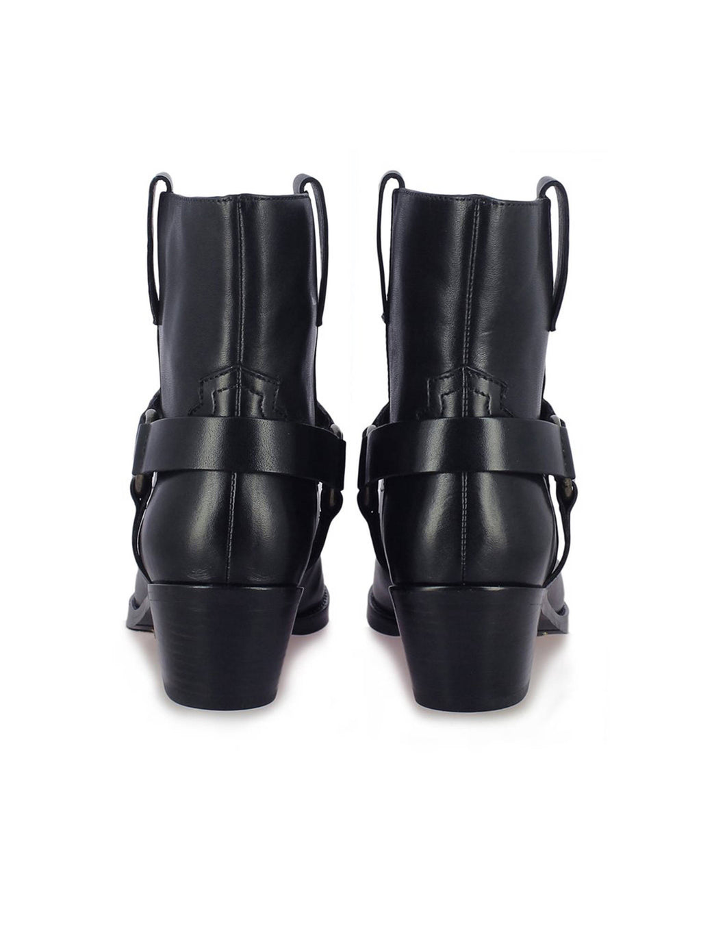 Womens Metal Studded Black Leather Ankle Boots | BT61 - view 6