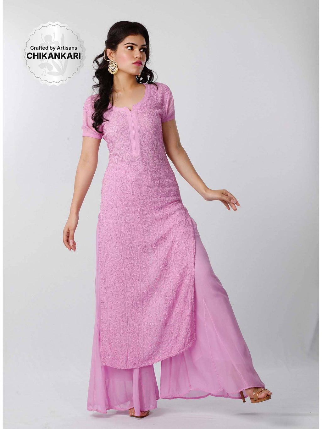 Purple Ale Chikankari Kurta | U3S - view 1