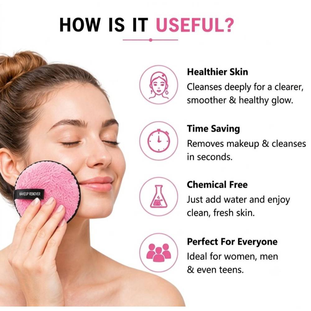 Reusable Makeup Remover Cleansing Pad For Face & Eyes Big | E20 - view 4