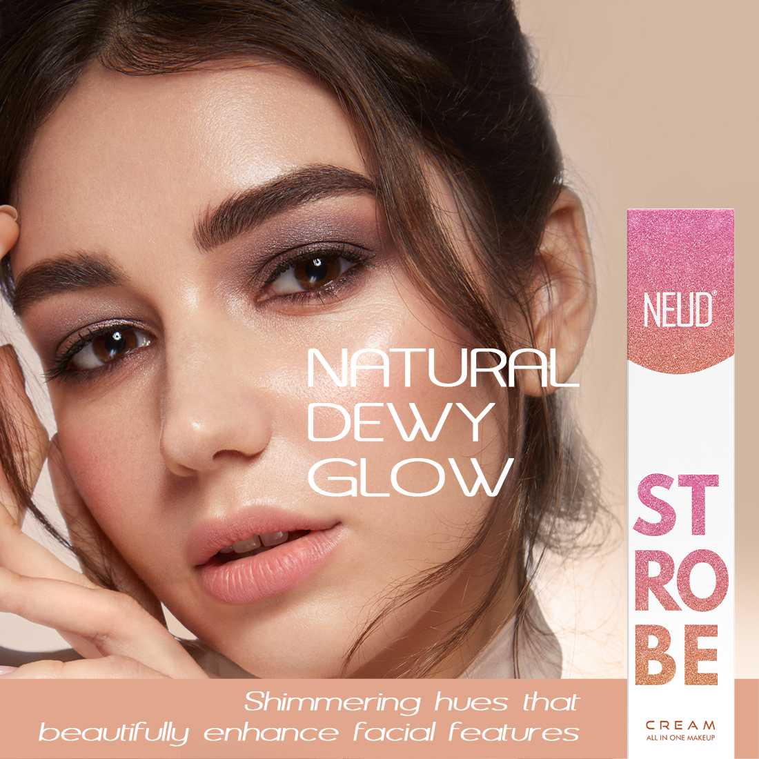 Strobe Cream Rose Gold For Glowing Skin With Hyaluronic Acid & Cocoa Butter | F14 - view 2