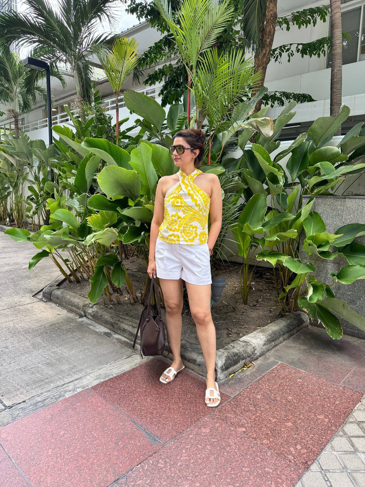Yellow Twist Halter Cotton Top | HT67 - view 6