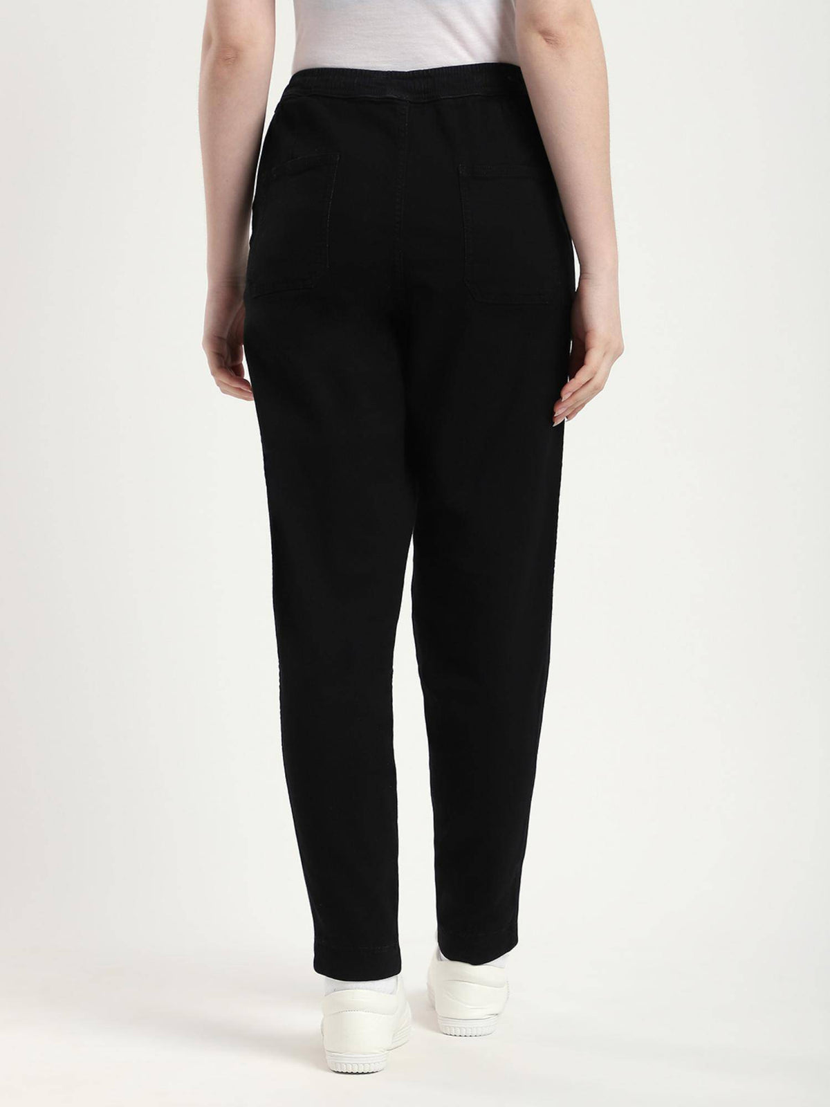 Black Solid Relaxed Women Jeans | RF89 - view 2