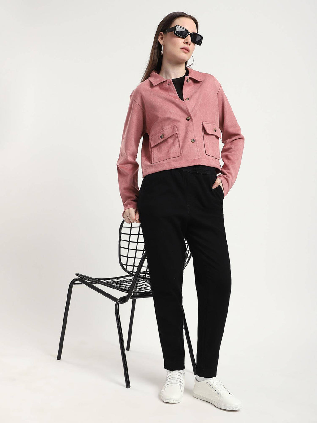 Black Solid Relaxed Women Jeans | RF89 - view 3