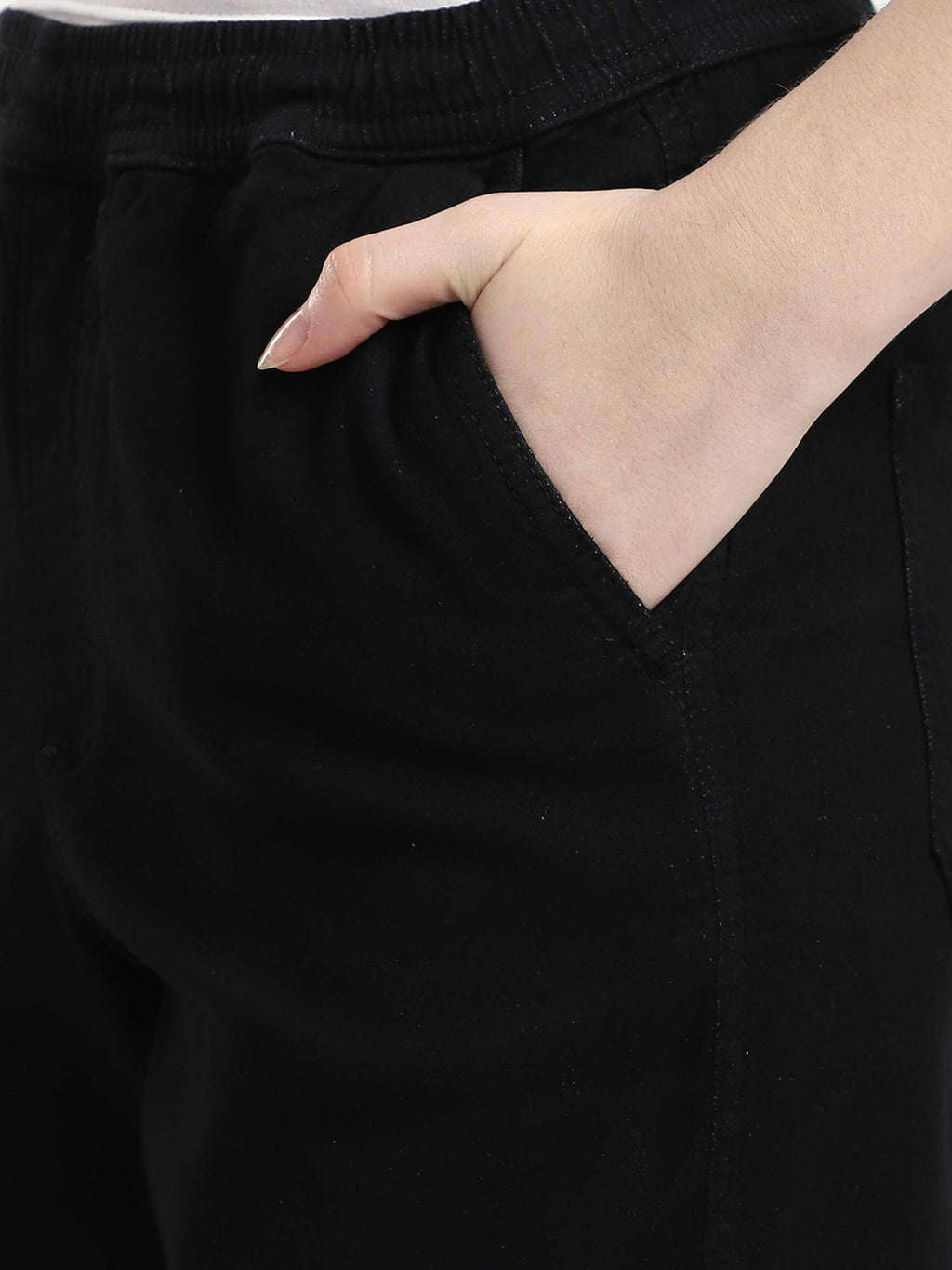 Black Solid Relaxed Women Jeans | RF89 - view 5