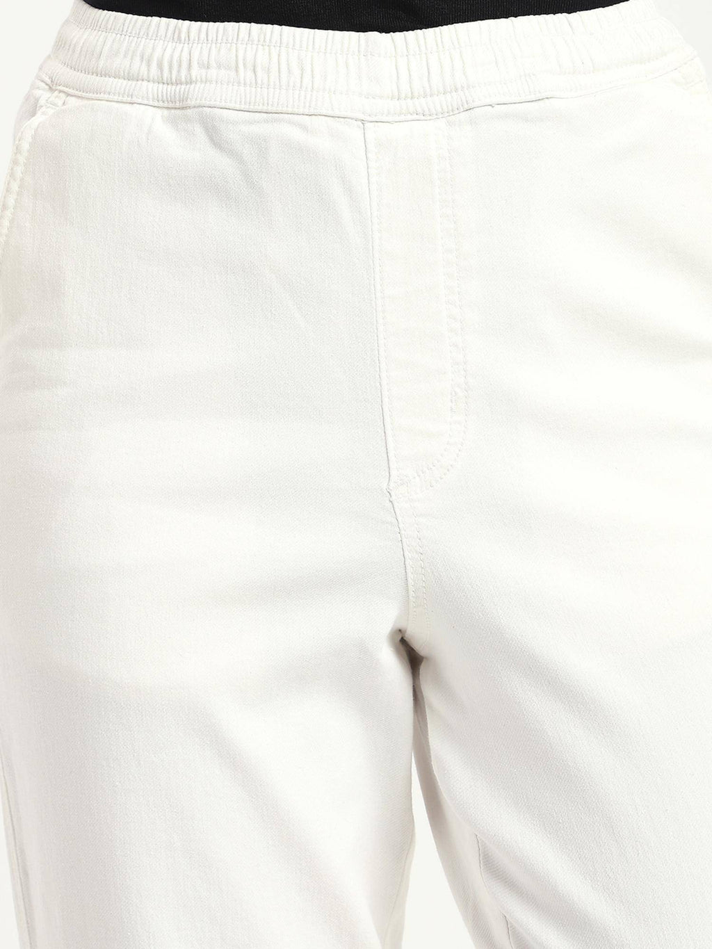 White Solid Relaxed Women Jeans | RF89 - view 4