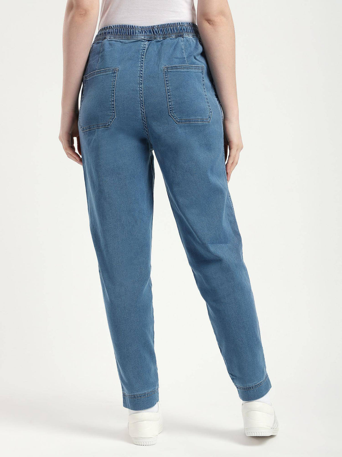 Black Solid Relaxed Women Jeans | RF89 - view 16