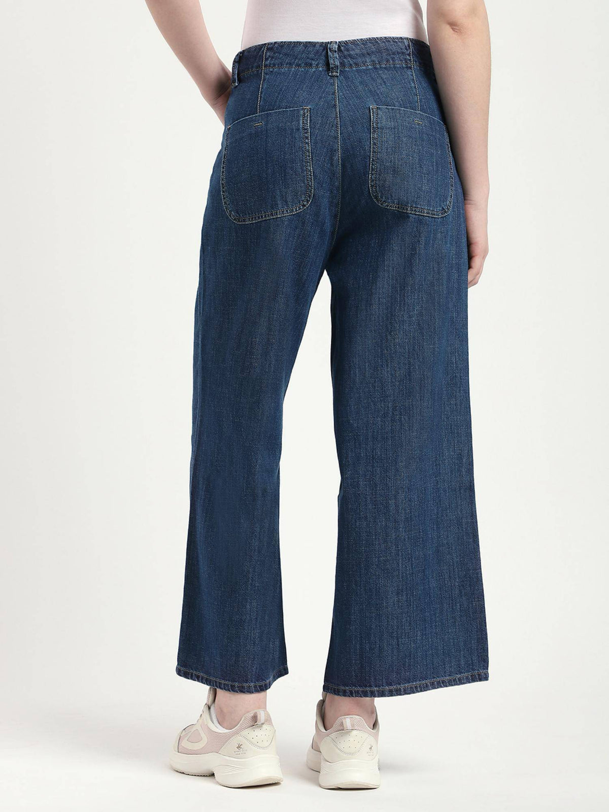 Blue Solid Relaxed Women Jeans | RF89 - view 2