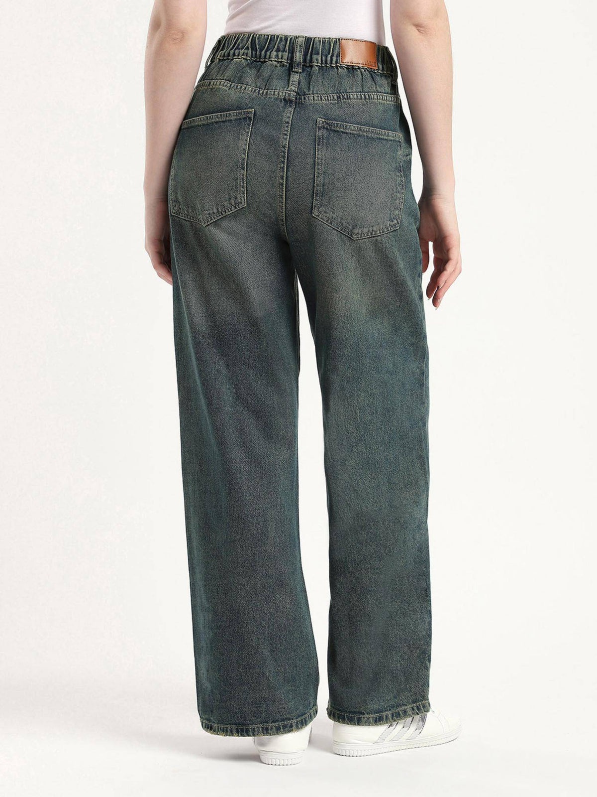 Grey Dyed/Washed Relaxed Women Jeans | RF89 - view 2