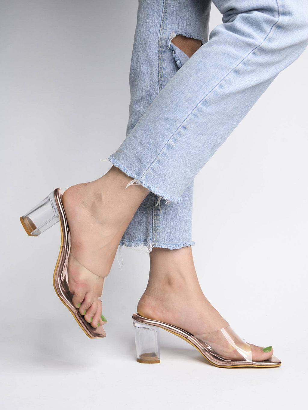 Women Solid Pink Block Heels | H78 - view 1