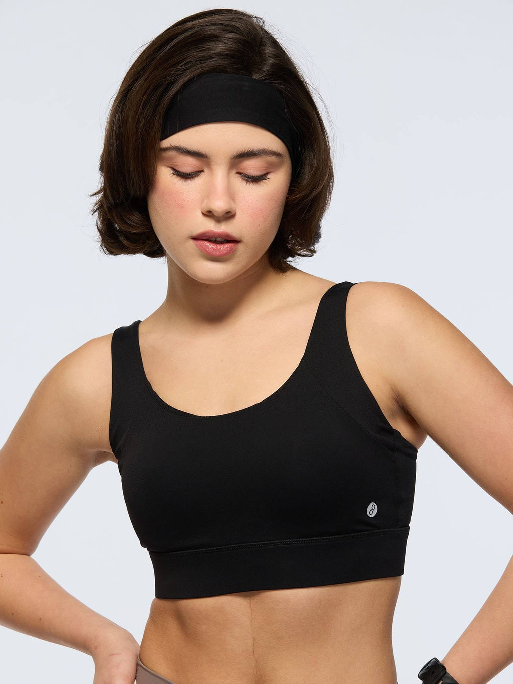 Black High Impact Sports Bra | sb09 - view 1