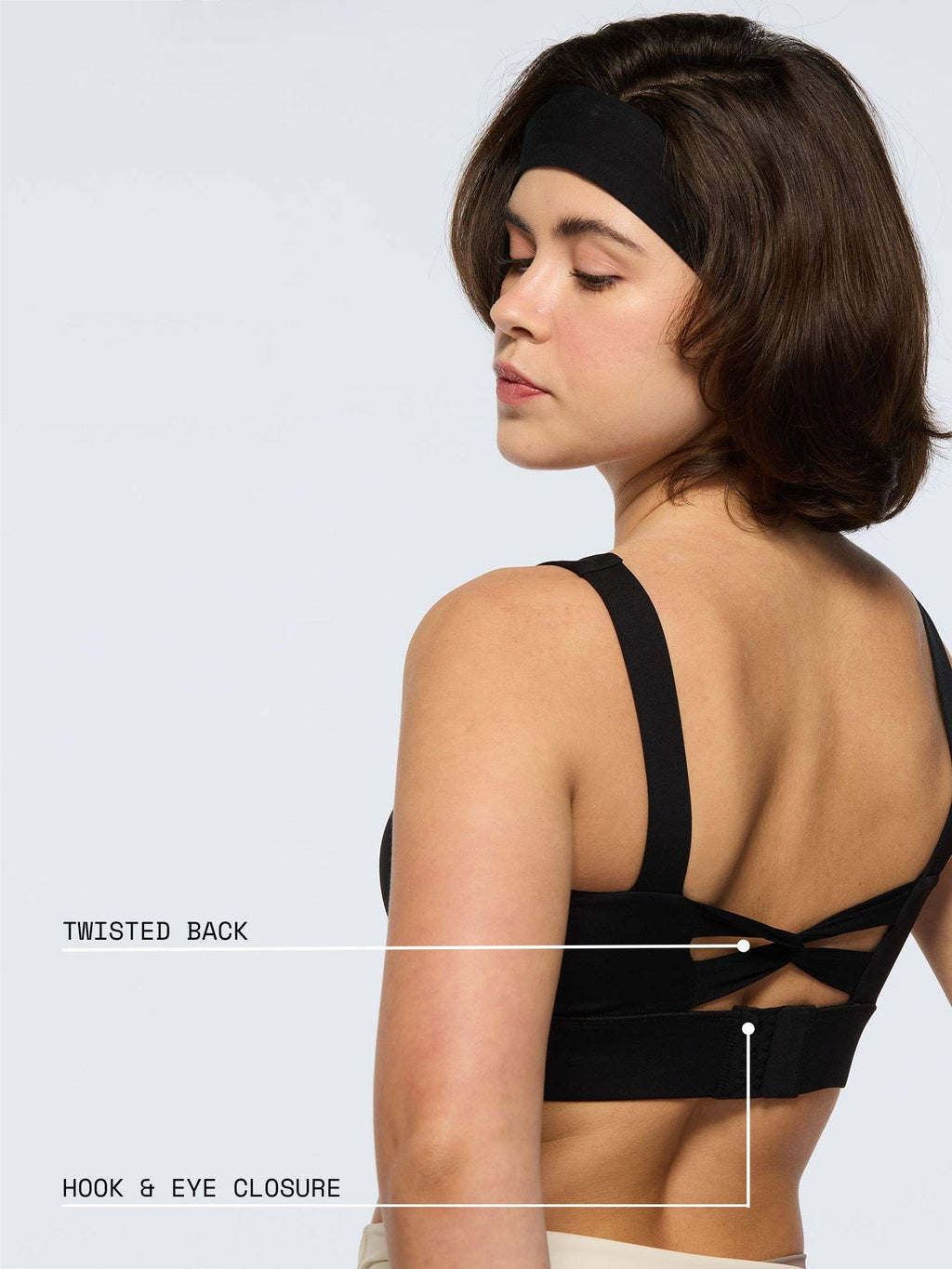 Black High Impact Sports Bra | sb09 - view 2