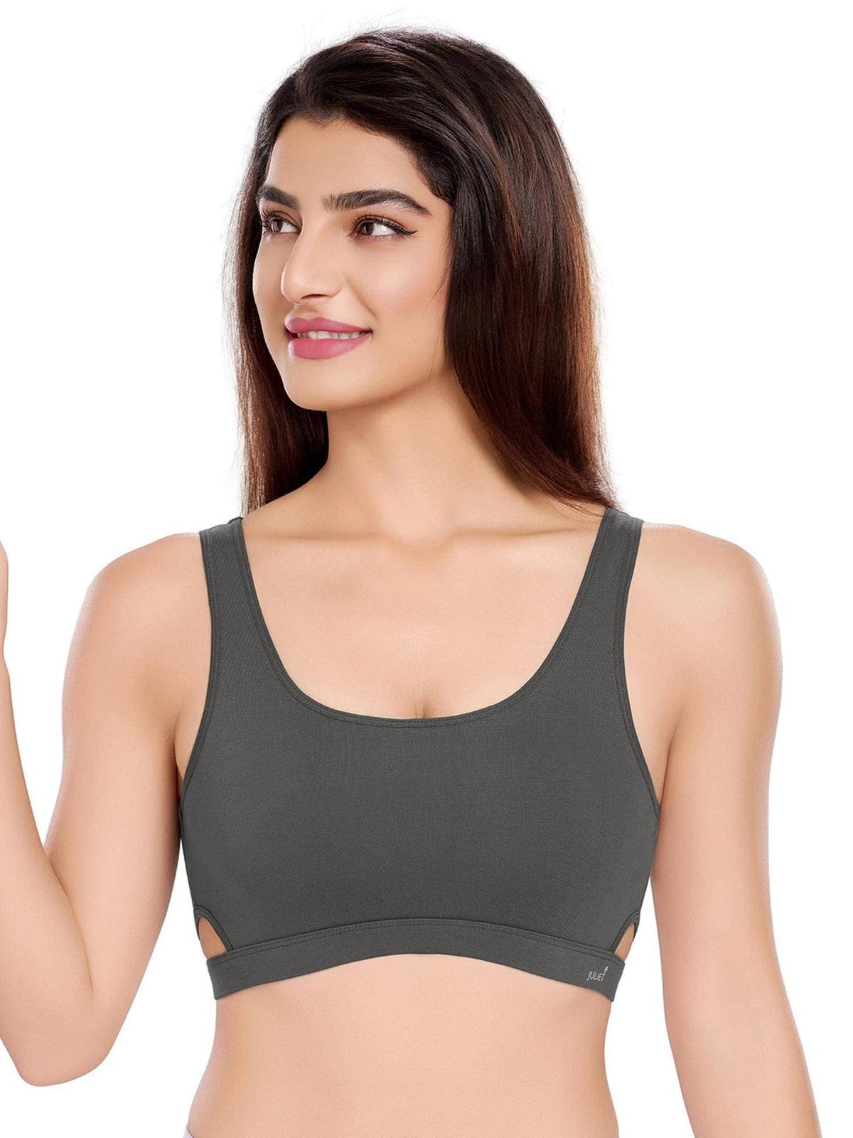 Womens Effortless Lift Padded Sports Bra Charcoal | sb09 - view 1