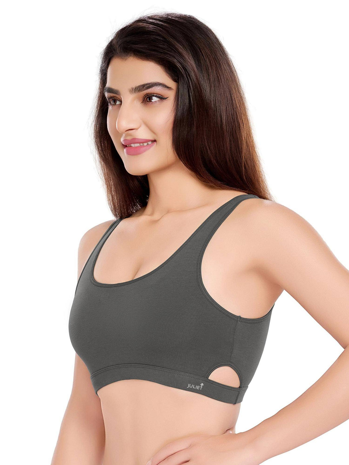 Womens Effortless Lift Padded Sports Bra Charcoal | sb09 - view 3